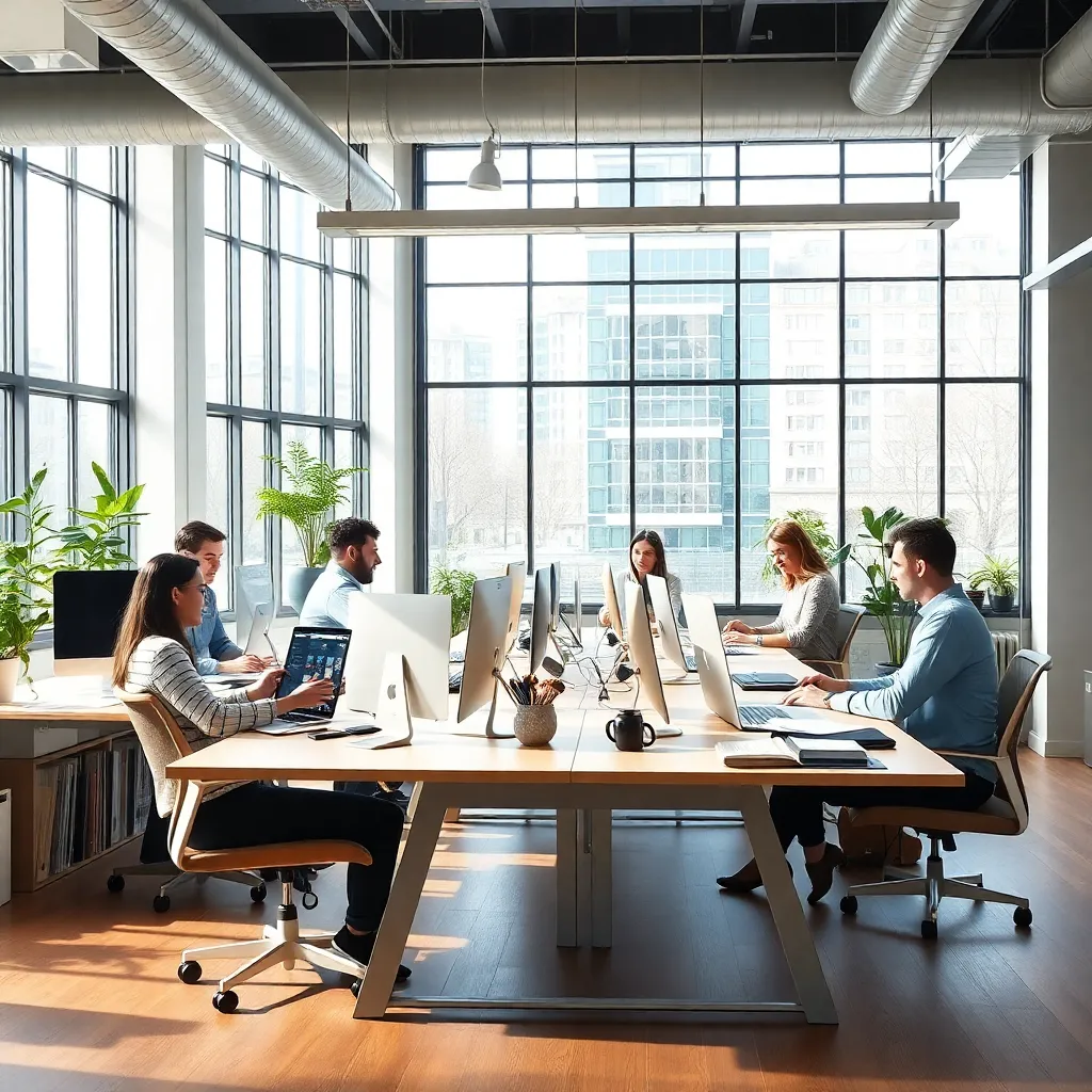 Productieve Nederlandse werkplek met mensen aan het werk