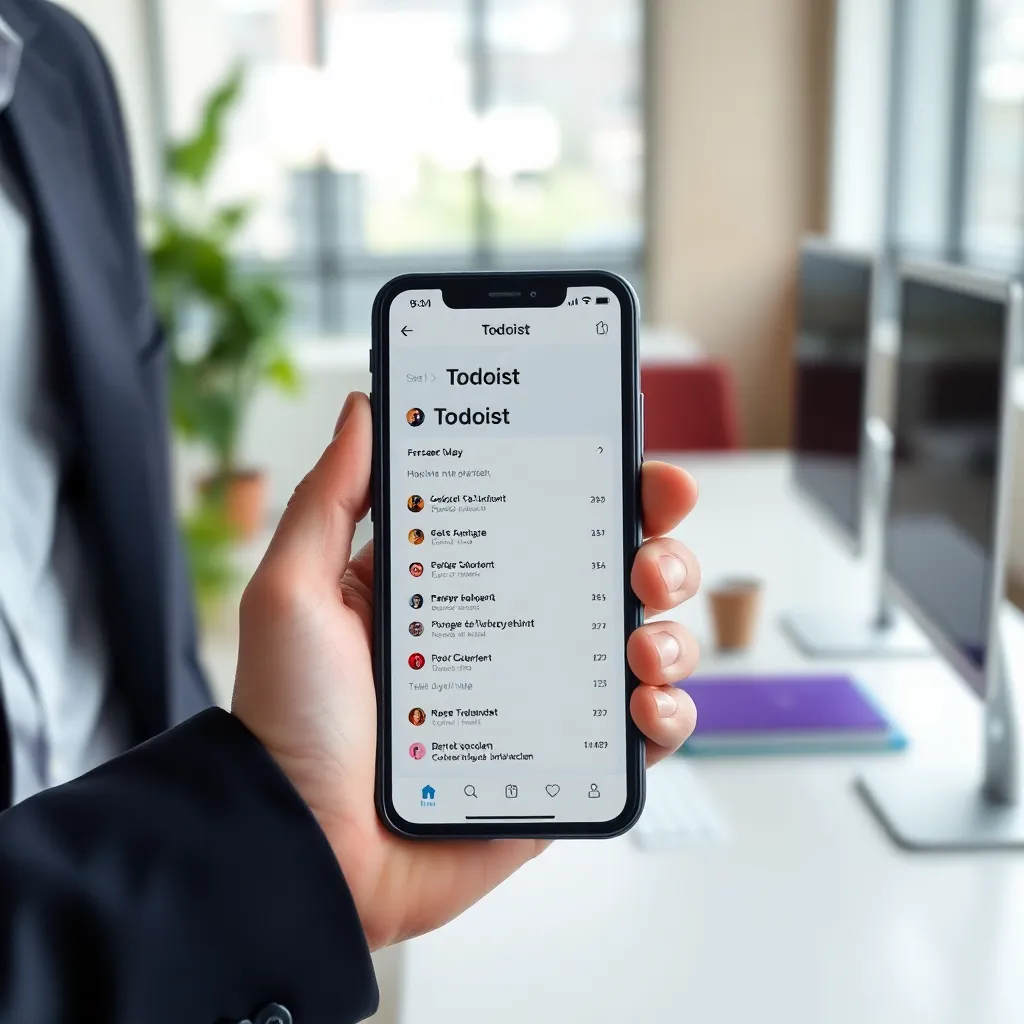 Todoist app interface met Nederlandse takenlijst op smartphone